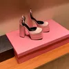 Sandalet Retro Mary Janes Kadınlar Yaz Ayakkabı Seksi Kalın Yüksek Topuk Platformu Siyah Kırmızı Sarı Elbise Parti Düğün Kadın Pompalar 2021 Büyük Boy 35-42 Kutusu Ile Pompalar