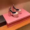 Sandali retrò Mary Janes scarpe estive da donna sexy piattaforma tacco alto spesso nero rosso giallo abito da festa da sposa donna pompe 2021 taglia grande 35-42 con scatola