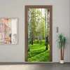 3D Sticker Yeşil Ağacı Orman Duvar Ev Oturma Odası DIY Çıkartmalar PVC Vinil Kendinden Yapışkanlı Kapı Duvar Kağıdı 210317