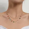 Mode bohème dégoulinant glaçure amour gland pendentif collier pour femmes perle multicouche chaîne colliers déclaration bijoux cadeau