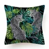 Tropical Jungle Animal Cushion Capa Poliéster Tiger Leopard Pressão travesseiro de travesseiro Decorativo almofada de sofá decorativa almofada de travesseiro de folha de palmeira/deco