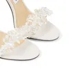 Berömda Maisel Sandaler Skor Sexiga Pärlor Utsmyckade Kvinnor High Heels Ankel Strappy Gladiator Sandalias Exquisite Stiletto-Heel Lady Wedding, Party, Dress, Kväll