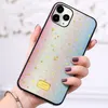 Luxury Bling Glitter Sparkle Fodral Crystal Gradient Star Gems Diamond Bumper 2 i 1 TPU PC Shocksäker täckning för iPhone 13 mini 12 11 Pro XR XS Max X 8 7 6 SE2