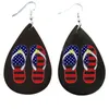 Miłość Hippie Flip Flops American Flag Niepodległość Kolczyki Letnia Plaża USA Patriotyczne sandały dla kobiet Q0709