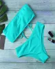 Dames badmode dames 2 -delige zwempak sexy bikini bad pakken strapless zwart rood geel geel hoog taillet strand slijtage bandeau roze solide