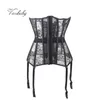 Sexig Bodysuit Waist Trainer Tummy Control Shapewear Lace Bodysuit Shapers Underkläder Slimming Fit Underkläder Hollow-Carved Design