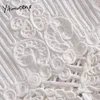 YITIMUCENGブラウス女性フックフラワー中空シャツ長袖ホワイトアプリコット服夏韓国ファッションシフォントップ210601