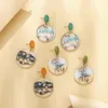 Stud Fresh And Retro Jiangnan Landscape Painting Acrylic Earrings Accessory Jewelry