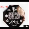 Thème de Noël Nail Stamping Plaques En Acier Inoxydable Xmas Snowflake Designs Nails Art Modèle Image Plate Manucure Outils Tb9Vd Zgtme