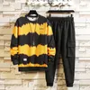 Herrsp￥rar Herrarna 2022 Autumn Spring Patchwork Sportswear Set Hoodies Casual Tracksuit Sweatshirt Sweatpants Track Suit