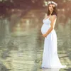 Summer Boho Women Maternity Photography Prop Dress Sexy Sling White Lace Prom Gown Beach Clothes For Pregnant Women Dress Q0713