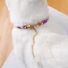 猫の襟がベルをリードするレトロスタイル格納式日本と風の子猫の襟子犬のペットアクセサリーを調整可能