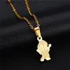 Collane con ciondolo UAGE Cartoon Oro Argento Color Baby Boy Collana per donna Uomo Acciaio inossidabile 316L con ciondolo a catena Regali per la famiglia