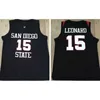 NCAA San Diego State Aztecs College Kawhi #15 Leonard Jersey Blue White University Stitched Kawhi Leonard Basketball Jerseys Рубашки