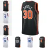 Maillot de basket-ball cousu S-6XL Derrick Rose # 4 Julius Randle # 30 RJ Barrett # 9 Toppin # 1 Walker # 8 Grimes # 6 2021-22 maillot de ville