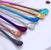 Stainless Steel Straws Metal Drinking Straws Filter Stirring Spoon Straws For Yerba Mate Tea Bombilla Gourd Drink Accessories DHF44