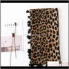 Hoeden, Sjaals Handschoenen Aessories Drop Levering 2021 Zwart Winter Katoen Leopard Print Dames Bruin Scarve Wraps Meisjes Mode Hijab Lange Sjaal