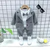 Clothing Sets Infant Kids Plaid Suit Baby Clothes Autumn Children Set Formal Gentleman 3Pcs Outfit For Boy Toddler 1 2 3 4 Years Old