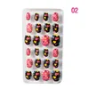 10 Set Candy pretend play toy Children Cartoon Full Cover Kid Glue Self Fake Manicure Tips Nail Decor Art for Girls Wholesale