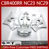 Fairings Kit لهوندا CBR 400 RR CC 400CC NC23 1988 1989 1990 1992 1992 1993 Body 65NO.80 CBR400RR CBR400 RR 88-99 NC29 CBR 400RR 88 89 90 91 92 93 OEM هيكل السيارة لمعان