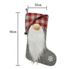 Gnome Christmas Kousen met Bell Plaid Manchet Openhaard Opknoping Ornamenten Holiday Party Home Decoraties Xbjk2110