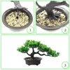 Ghirlande di fiori decorativi Piante artificiali Bonsai in vaso Pino all'aperto Pianta finta Teen Room Decor Tavolo Ornamento per la casa Realistico P