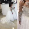 2021 белый цветок девочек платья для свадьбы кружева аппликации хрустальные бисером иллюзия шеи с длинными рукавами вечеринка день рождения платье дети девушка пагентные платья