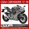 Wróżki Zestaw do Hondy CBR1000 CBR 1000 RR CC 2017-2019 Grey Black Bodywork 75NO.132 CBR 1000RR 1000CC 2017 2018 2019 CBR1000CC CBR1000RR 17 18 19 Wtrysk OEM Ciało