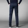 Autumn Casual Pant Men Business Stretch Cotton Straight Fit Trousers Male Formal Dress Pants Black Khaki Plus Size 42 44 210518