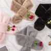 Bufandas gruesas de terciopelo para niñas, calentador de cuello de invierno, bufanda suave para el cuello de piel de conejo, tipo cruzado, anillo de lana para niños