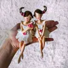 2pcs/set Beautiful Angel Resin Craft Fairy Figurines Wedding Gift Home Decoration hogar moderno fairy nordic garden angel 211108