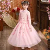 Lato Wiosna China Starożytna Bajka Dziecko Ulepszone Topy Hanfu + Spódnica Różowy Chiński Kostium Chiński Nowy Rok Sukienka Dla Dziewczyn W220214