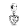 Ciondolo in argento sterling 925 a forma di cuore fai da te perline fini per gioielli di moda da donna con bracciale Pandora