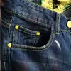 LOVZON Pantaloncini di jeans con fori da uomo Jeans corti al ginocchio Moda maschile Dritto Casual 210714