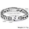 Mens Bracelet 316L Stainless Steel Silver Color Curved Curb Link Chain Bracelets for Men Davieslee Whole Jewelry 15mm HB10