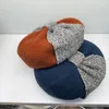 autunno inverno lana calda Tweed bowknot berretto da donna cappello da donna Cappelli da pittore per il tempo libero