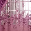 Curtains White/Navy Blue Curtain String Door Curtain Line Flash Shiny Viole Sheer Window Tassel Screening for Living Room 210712