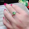 Cluster Rings Gift Real Natural Peridot Ring 925 Sterling Silver Fine Jewelry And Perido Fashion Woman