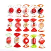 15 Pcs MURANO handmade red Glass Candy Pop Art, Christmas Ornament Pendant Table Decor, Home Favors, Party Favors 210728