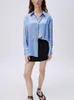 Kadın Bluz Gömlek HWLZLTZHT Yaz Kadın 2022 Moda Baskı Yaka Uzun Kollu Gömlek Kadın Giysileri Chic Düğmeler Casual Vintage Kadın