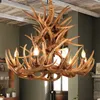 Horn Deer Resin Antler Chandelier E14 Bulb American Retro Lamps Indoor Home Loft Rustic Decor Lustre Rustico Chandeliers