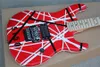 Stor headstock kra eddie van halen 5150 vit röd elektrisk gitarr svart stripe floyd rosa tremolo lås mutter lönn nacke fingerboard fabrik anpassad butik