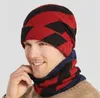 Mäns hatt utomhus vinter öra skydd kallt och varmt stickad hatt randig ullhatt pullover cap dd479