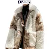 Kurtki męskie Kapments Streetwear Men Lambslool Patchwork Winter 2021 Męskie kieszenie Hip Hop Harajuku płaszcz płaszcz męski Vintage Oncoat