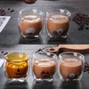 Cute Christmas Tree Mug Double Wall Glass Coffee Cups with Silocone Lid Snowflake Star Xmas Gift Wine Tea Milk Water SEAWAY JJF10032