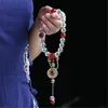 Beaded Strands Qing Dynasty Same Style Bracelet Of Queen Natural Clear Crystal 18 Eighteen Beads Prayer Bracelets Women's Ac2991