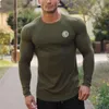 Muscleguys Brand Fashion Clothes Solid Color Long Sleeve Slim Fit T Shirt Men Cotton Casual T-Shirt Streetwear Gyms Tshirts 220212