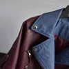 Jesień Faux Soft Skórzany Kobiety Luźna Kurtka Kołnierz Kołnierz PU Motocykl Denim Zipper Rivet Punk Płaszcz 210430