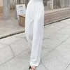 Rétro couleur unie sauvage droite large jambe pantalon femme printemps mode coréenne taille haute décontracté longue 210915