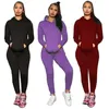 Nuova tuta da jogger in cotone Tute da donna Autunno inverno tute ricamate abiti a maniche lunghe felpa con cappuccio + pantaloni della tuta due pezzi Set Plus size 2XL Abiti casual 5995